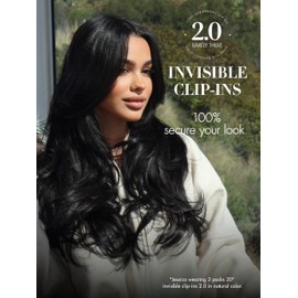 LUVME Invisible Clip in Hair Extensions Body Wave Real Human Hair, Remy Human Hair Extensions Clip ins for Women, Natural Human Hair, 24 inch 110g 7Pcs, Natural Black