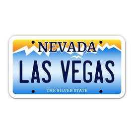 Squiddy Las Vegas Nevada State License Plate Style - Vinyl Sticker Decal for Phone, Laptop, Water Bottle (3.5" Wide)