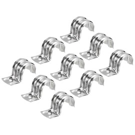 uxcell 25Pcs 5/8 Inch Rigid Pipe Straps, One Hole Straps R Shape Bracket Stainless Steel Pipe Clamp for Pipe Tube Wire Installation