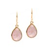 Gempires Rose Quartz Earrings,Teardrop Crystal Earrings, Pear Shape Dangle Drop