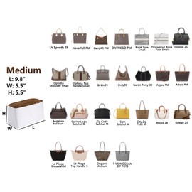 Doxo Upgraded Purse Organizer Insert Compatible with Speedy 25, Le-Pliage Shoulder Medium, Artois/Anjou PM and More, Lightweight DupontPaper Bag Insert with Zip,11 Pockets(Red,M)