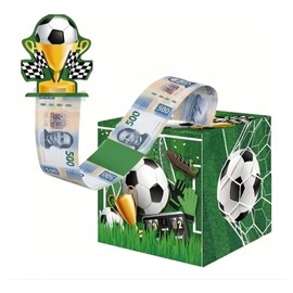 Caja Regalo para Cumpleaños Dinero En Efectivo Tema Fútbol Niño Fiesta Caja Sorpresa Para Jalar Dinero Con Tarjeta Y Fundas Transparentes Ideal Para Colocar Billetes Fiestas Cumpleañeros Futbolistas
