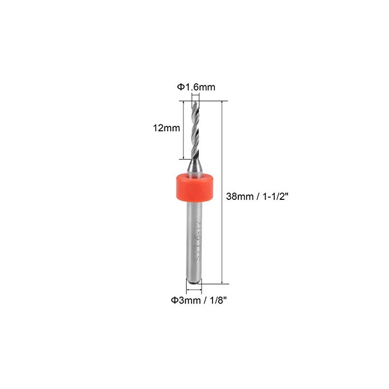sourcing map PCB Drill Bit 1.6 mm Carbide Turning Tool