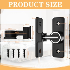 Luminous Door Bolt Stainless Steel 90° Bolt Lock Sliding Door Lock 90 Degree Sliding Door Lock 90 Degree Sliding Bolt Door Lock with Screws for All Interior and Exterior Doors
