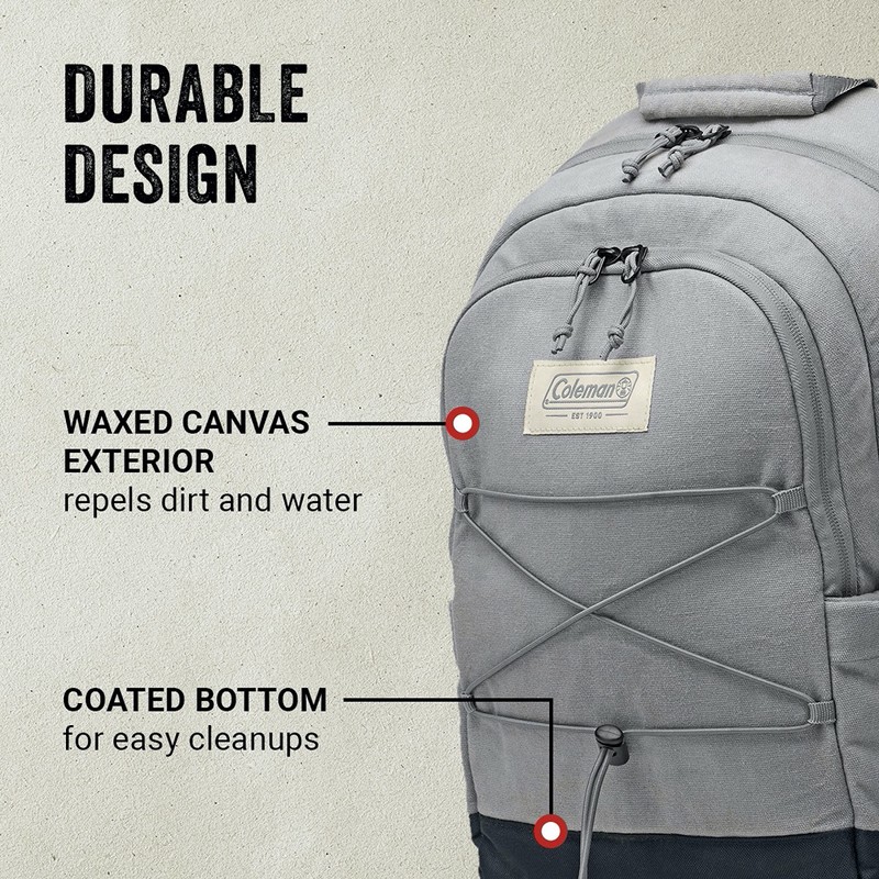 Coleman Backroads 30-Can Soft Cooler Backpack, Leak-Proof Portable Insulated Backpack