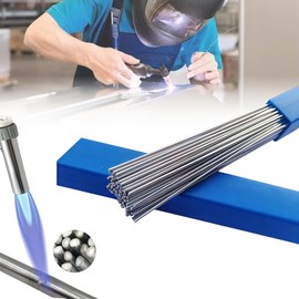 45pcs Aluminum Brazing Rods, Aluminum Welding Rods, 0.08''（2mm）x 13'' Low Temperature Easy Melt soldadura de aluminio, All-position welding sticks, No flux required