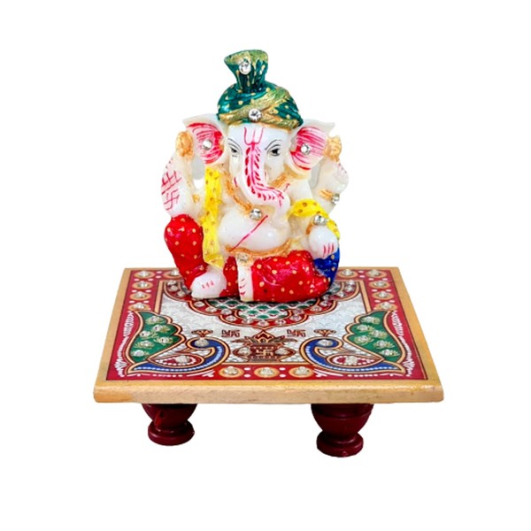 eSplanade Marble Chowki with Ganesha Ganpati Murti Idol Statue Sculpture