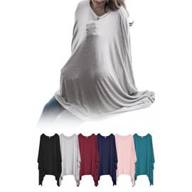 Lino Ulu Nursing Cape, born from Mom's Voice, 360° Hide Thoroughly x Natural Cotton (Easy to Wear and Can Be Used in All Seasons x Stylish), Nursing Cape, Poncho, Cape, Nursing Strap, Cold Protection,