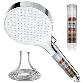 Magichome Shower Head with Filter, High Pressure Shower Head with Hose 1.5 m, Hand Shower 6 Jet Types, Shower Head in 25 Layers Filtration Shower Head for Hard Water, Residual Chlorine, Bacteria