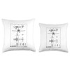 Messerschmitt Bf 108 Taifun WW2 German Plane Blueprint Throw Pillow