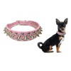 Collar para Perro Extra Chico Rosa en Piel Sintética con Picos Ajustable Estilo Rudo | Petcorp