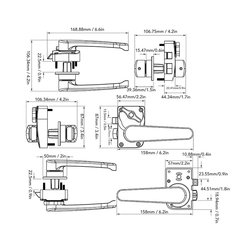 RV Toilet Door Latch Protect Privacy Bathroom Door Latch Handle