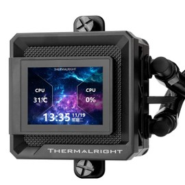 Thermalright FW SE 240 ARGB Black CPU Water Cooler with 2 PWM ARGB Fans with 2000RPM,IPS LCD Screen with 320*240 Resolution,Liquid CPU Cooler with 2-in LCD Display,PC Cooler for AM5,Intel LGA1851/1700