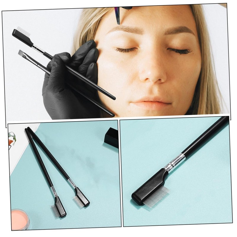 FOMIYES 3sets Stainless Steel Lash Brush Comb Eyelash Separator Tool