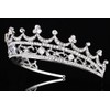 SAMKY Wedding Bridal Hair Accessories Silver Rhinestone Crystal Tiara Crown