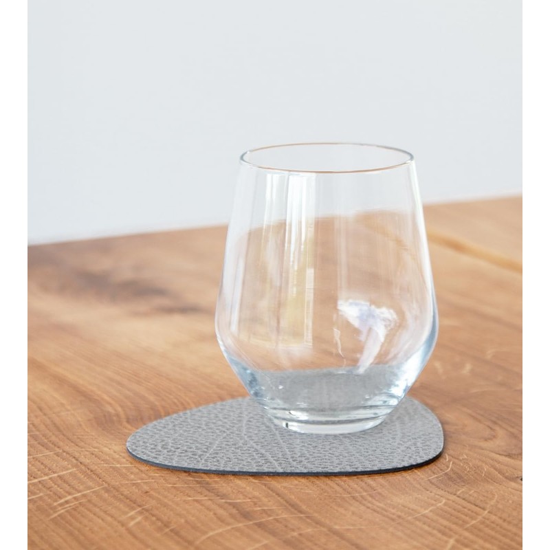 Lind DNA Curve 98863 Glass Coaster Recycled Leather Hippo Anthracite