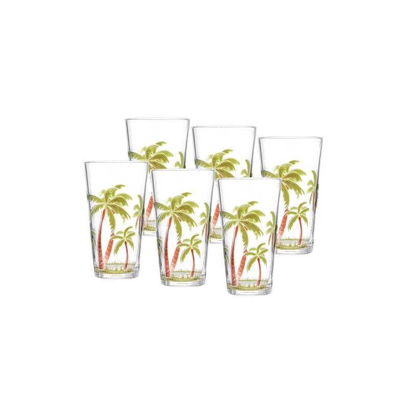 KLIFA- HOLIDAY- 16.2 ounce, Set of 6, Plastic Palm Tree