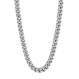 U7 Men Chains 9mm Wide Stainless Steel Hip Hop Jewelry Cuban Link Chain Rapper's Silver Chunky Necklace 22"
