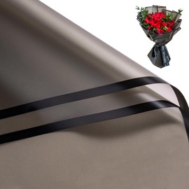 WRAPAHOLIC 20 Sheets Flower Wrapping Paper - 22.4 x 22.4 inch Black Border Water-Resistant Floral Bouquet Wrapping Paper, Florist Supplies Packaging Paper for Wedding Birthday Gift DIY