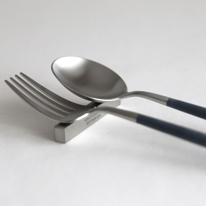 Dalton Square Cutlery Rest, Matte Gold, Stainless Steel