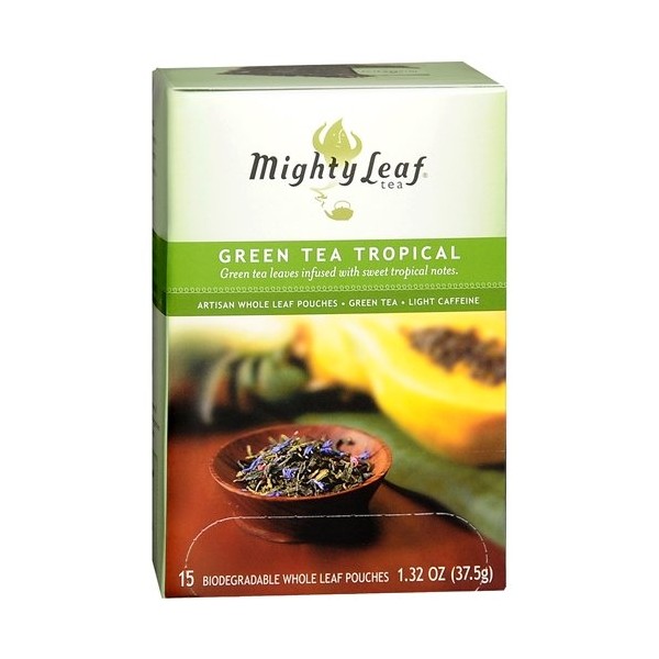 Mighty Leaf Tea Green Tea, Tropical 15 Ea (Pack of 1)