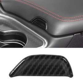Voodonala for Challenger Center Console Armrest Open Button Trim Accessories for Dodge Challenger 2015-2022 (Carbon Fiber Black)
