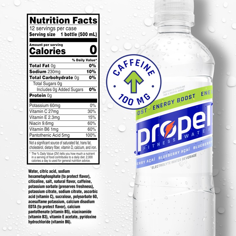 Propel Energy Boost Zero Calorie Flavored Water With Electrolytes and