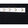 PEG AND RAIL White Coat Rack with Solid Brass Hat