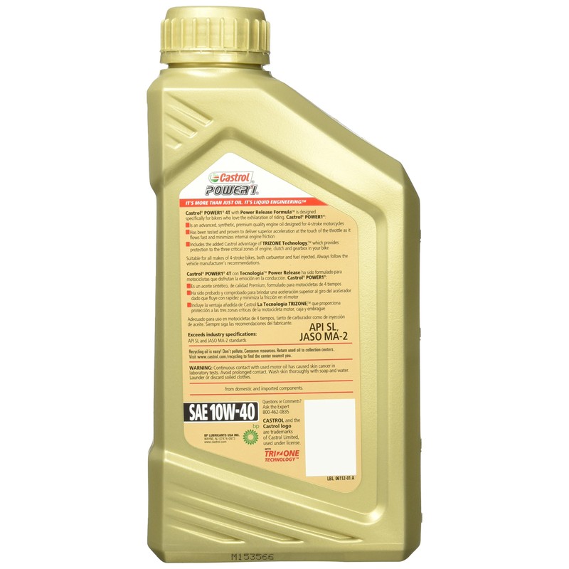 Castrol Power 1 10W-40 Full Synthetic Motorcycle Oil (06112)
