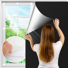 Blackout Roller Blind, No Drilling, 210D Oxford, 300 x 145 cm, Blackout Film for Windows, Portable Sun Protection Film, Window Indoor, Window Blackout Blinds - Suitable for Any Window Format and