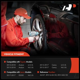 A-Premium Arnés de cableado con sensor de velocidad de rueda trasera derecha ABS – compatible con modelos Lexus y Toyota – Camry 2012-2017, ES350 2017, AvaLon 2013-2018, Sedan – lado trasero del