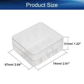 Heyiarbeit Caja de almacenamiento de batería 26650 caja de almacenamiento de batería transparente soporte organizador caja 2 capacidad contenedor de batería para viajes en casa oficina 2 piezas