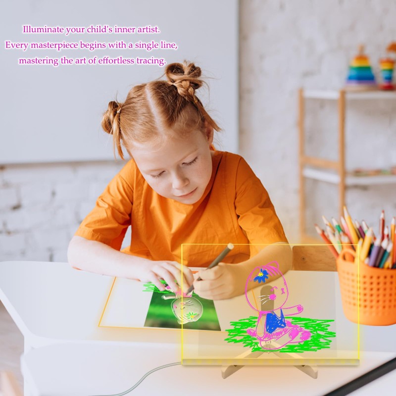 Laysinly Acrylic Dry Erase Board with Light up Stand, 11.81"