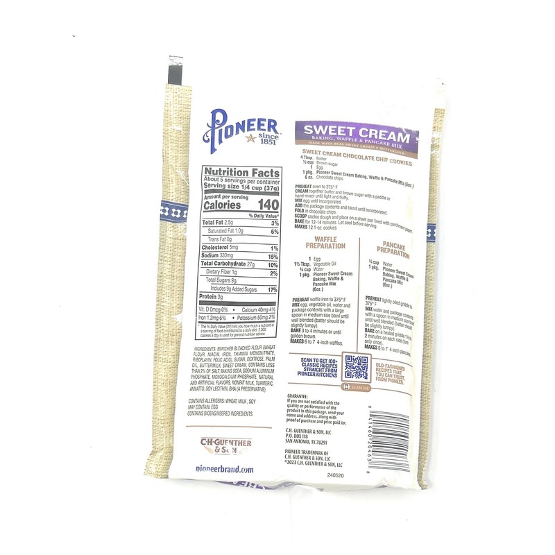 Pioneer Sweet Cream Baking, Waffle & Pancake Mix 6oz -