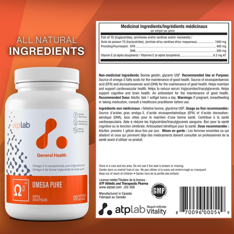 ATP LAB - Omega Pure 120 Softgels - Omega 3