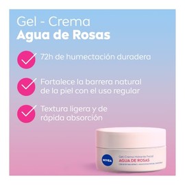 NIVEA Agua de Rosas Gel Crema Hidratante (50 ml) - Con Ácido Hialurónico para una Piel Radiante y Fresca - Ideal para Todo Tipo de Piel
