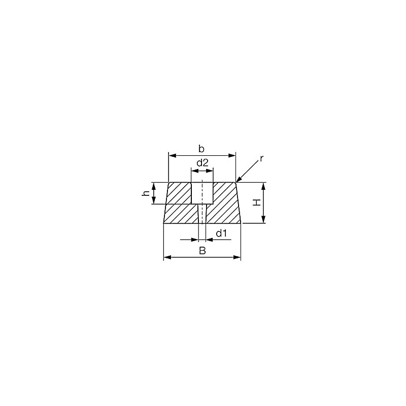 WTB® Ramp Buffer with 2 Holes 125 x 43 x