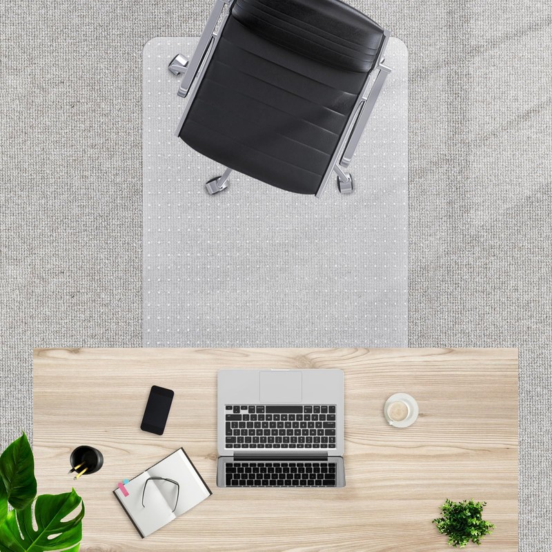 SHAREWIN Chair Mat for Carpeted Floor,48''×36'' PVC Carpet Protector for