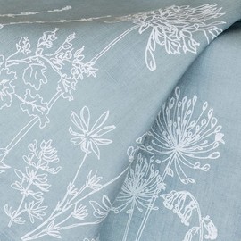 Helen Round Linen Tea Towel, duck egg blue. This beautiful, hand printed towel features garden flowers. Machine Washable at 40 degrees and will compliment your kitchen decor perfectly. Size 70 x 46cm