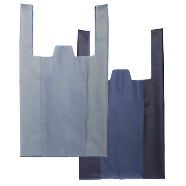 Amabro Daily Shopper Eco Bag, blue gray x navy