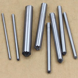 KEWAYO Chrysanthemum Splitting Rod, Leather Craft, Eyelet, Hook, Hand Drilling Tool, DIY Craft Tool, Hole Punch Set (0.1 - 0.4 inches (3 - 10 mm), Set of 8