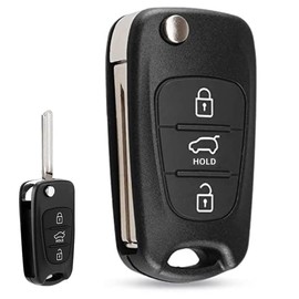 Key Fob Case Replacement - 3 Button Flip Folding Car Key Case Cars Fob Case Cover Remote Control Key Case Shell Compatible with i20 i30 i35 iX20 iX35