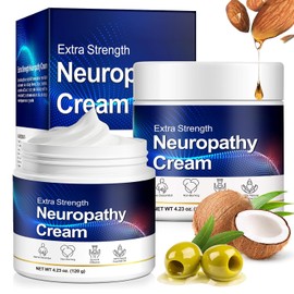 2 Pack Neuropathy Nerve Cream,Max Strength No-Mess Topical for Toes, Feet, Fingers, Hands, Legs & Arms, 4.23oz*2