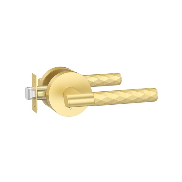 Asidrama 1 Pack Brushed Gold Privacy Door Knob or Lever