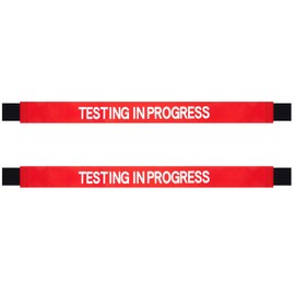 Qeeenar 2 Pcs Testing in Progress Sign with Magnetic Ends Fits up to 51" Wide Doors Testing in Progress Warning Sign for Office, Labs, Research Centers, Workplace