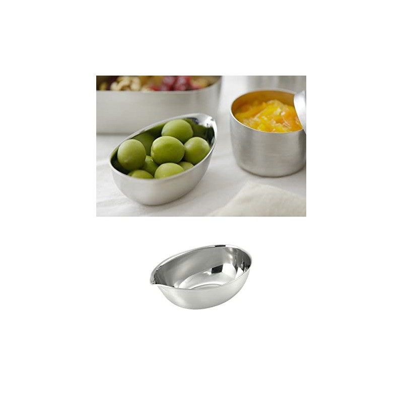 and Stainless Steel Drop-Shaped Bowl, 3.4 fl oz (90 ml),
