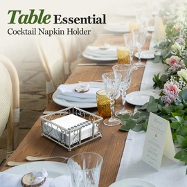 LEVIMETREE Cocktail Napkin Holder for Bar - Flat Napkin Holder Caddy for Cocktail Napkins and Beverage Napkins, Small Napkin Holders for Paper Napkins, Sturdy & Weighted Design (5.5" x 5.5")