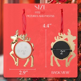 【Christmas Elk 2024】 Christmas Tree Ornaments with 2" Photo Frame Insert, Bringing Cute and Warm Christmas Decoration to Babies, Families, and Couples Perfect