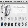 JeryWe 16Pcs Stainless Steel Band Rings for Men Women Fidget