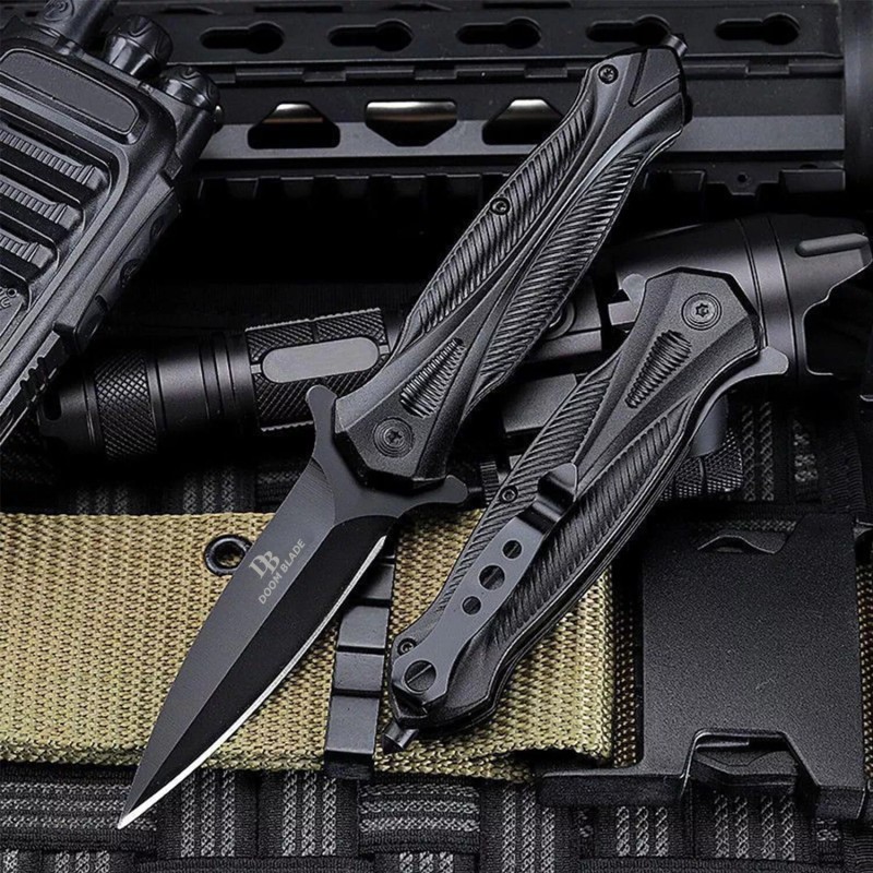 3-Piece Pocket Folding Knife Set 440C Stainless Steel Blade Camping